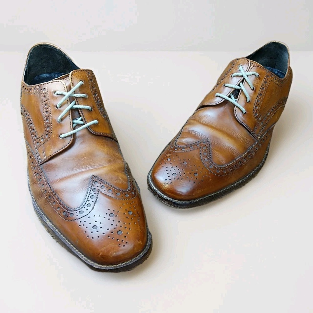 Cole Haan Bedford Nke Air Brown‎ Leather Wingtip Oxfords Men's 9.5 M #C09303